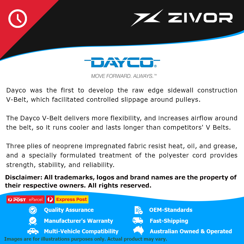 New DAYCO Fan Belt For Mazda RX7 11A0800