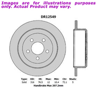 New PROTEX Ultra Brake Rotor - Rear For DODGE NITRO KA . 3.7L DR12549