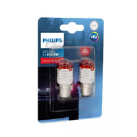 New PHILIPS P21/5 LED RED 12V 2PK ULTINON 3000 #11499U30RB2