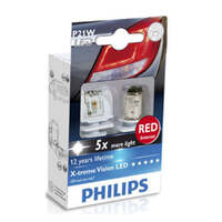 New PHILIPS Globe P21W Led Red 12/24V (12898Rx2) #12898RX2