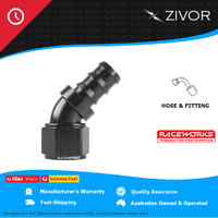 New RACEWORKS Push Lok Hose Fitting Straight 45 Degree RWF-402-06BK