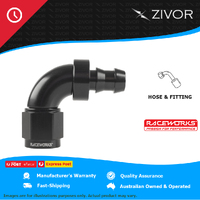 New RACEWORKS Push Lok Hose Fitting AN-5 Straight 90 Degree RWF-403-05BK