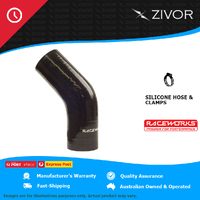 New RACEWORKS Silicone 45 Elbow 2.5" (63mm) Black 2 Yrs Warranty SHE-045-250BK