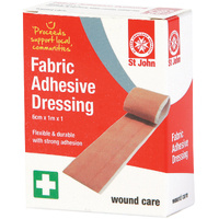ST JOHN Adhesive Fabric Dressing 6cm x 1m First Aid Wound Care Bandage #2190