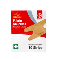 ST JOHN Fabric Knuckle Strips 10 Pack Adhesive First Aid Bandages #2260