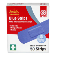 ST JOHN Waterproof Blue Metal Adhesive Strips - 50 pack #226452