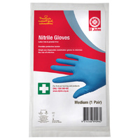 ST JOHN Nitrile Gloves Medium Single Pair Disposable Medical PPE #305402M