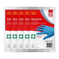ST JOHN Nitrile Gloves Large 5 Pairs Disposable Medical Protective PPE #305410L