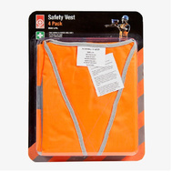 ST JOHN Safety Vest Orange L/XL 4 Pack High Visibility Emergency Safety #331321
