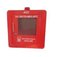 ST JOHN Defibrillator Cabinet Red Box with Alarm and Strobe Light #353826