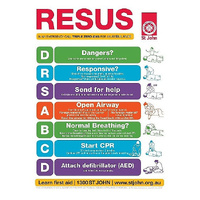 ST JOHN DRSABCD Action Plan A3 Poster First Aid Emergency Guide #388811