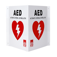 ST JOHN First Aid AED Signage 90 Degree Emergency Safety Sign #434860