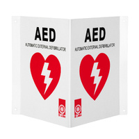 ST JOHN First Aid AED Signage 90 Degree Metal Emergency Safety Sign #434861