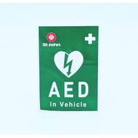 ST JOHN AED in Vehicle Decal Emergency Defibrillator Warning STicker Sign#434873