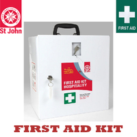 New ST JOHN AMBULANCE Hospitality First Aid Kit, Wallmountable with Key #603605