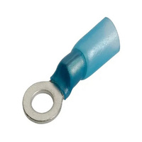NARVA 5mm Adhesive Lined Ring Terminal Blue 3/16" Diameter #56364BL