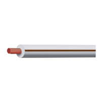 TYCAB White / Brown 3mm Trace Single Core 30M 10A 90° Cable #CB003A1-030WEBN