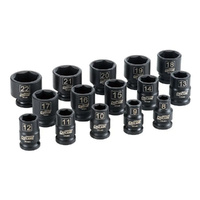 CHICANE 15 Piece 3/8? Inch Drive Metric Impact Socket Set #CH1130