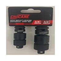 CHICANE 2PC 3/8IN & 1/2IN Drive Impact Locking Universal Joint Adapter Set #CH1155