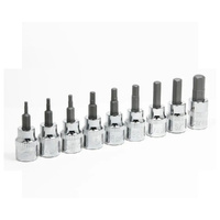 CHICANE 9 Piece 3/8? Inch Drive AF HEX BITS Socket Set #CH4021