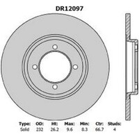 New PROTEX Brake Disc Ultra Rotor - Front For Triumph Herald 1961-1971 DR12097