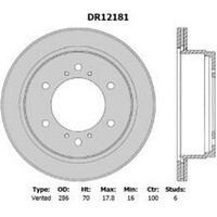 New PROTEX Brake Disc Ultra Rotor - Rear For Nissan Pathfinder 1992-1995 DR12181