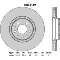 New PROTEX Brake Disc Ultra Rotor - Front For Volvo XC90 2003-2015 DR12410