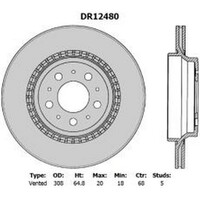 New PROTEX Brake Disc Ultra Rotor - Rear For Volvo XC90 2003-2015 DR12480