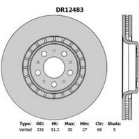 New PROTEX Brake Disc Ultra Rotor - Front For Volvo XC90 2003-2015 DR12483