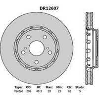New PROTEX Brake Disc Ultra Rotor - Front For Toyota Tarago 2006-2019 DR12607