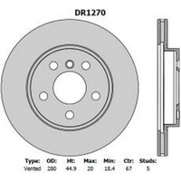 New PROTEX Brake Disc Ultra Rotor - Front For BMW i3 2014-2021 DR1270