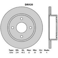 New PROTEX Brake Disc Rotor - Front For Nissan Micra 1995-1997 DR920