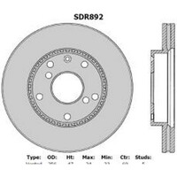 New PROTEX Brake Disc Ultra Select Rotor - Front For Volvo V40 1995-2004 SDR885