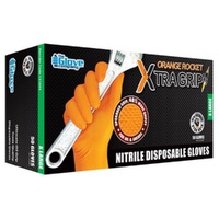 New TGC Orange Rocket Xtra Grip Nitrile Disposable Gloves XL 50 Pack 131044