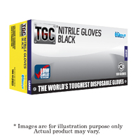 New THE GLOVE COMPANY Black Nitrile Gloves 100 Pack Medium 160002