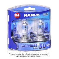 New NARVA H4 12V 60/55W Sapphire Plus 50 Globe 1Year Warranty - 2 Piece 48522BL2
