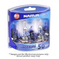 New NARVA H11 12V 55W Sapphire Plus 50 Globe 1year Warranty- 2 Piece 48528BL2