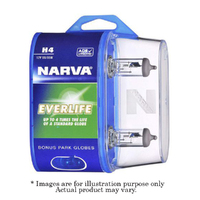 New NARVA H4 60/55W Everlife Standard Globe 12V 55W - 2 Piece 48889BL2