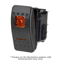 NARVA 12V Amber Illuminated 20A Off/Momentary On SPST Rocker Switch 63126BL