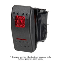 NARVA 12V Red Illuminated Sealed 20A Off/Momentary On SPST Rocker Switch 63129BL