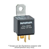 New NARVA 12V Mini Silver Normally Open 40A 4 Pin Relay With Resistor 68004