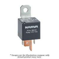 New NARVA 12V Mini Silver Normally Open Relay 70A With Resistor 4 Pin 68012