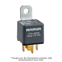 New NARVA 24V Mini Silver Normally Open 30A 5 Pin Relay - Diode Protected 68040