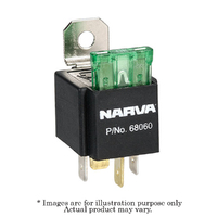 New NARVA 12V Mini Silver Normally Open 30A 4 Pin Relay with 30A Fuse 68060