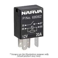NARVA 24V Normally Open 10A 4 Pin Micro Silver Relay - Resistor Protected 68066