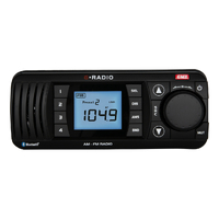 New GME Marine Stereo AM FM with Bluetooth Black GR300BTB