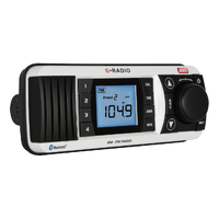 New GME Marine Stereo AM FM IP67 with Bluetooth White GR300BTW