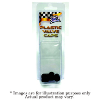 New GEAR-X Black Plastic Valve Cap 4 Piece GXPVCB