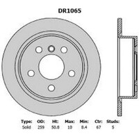 New PROTEX Brake Disc Ultra Rotor - Rear For Mini Cooper 2014-2021 DR1065