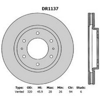 New PROTEX Brake Disc Ultra Rotor - Front For Mitsubishi Pajero Sport DR1137